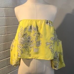 NEW Lush Yellow Floral Crop Top